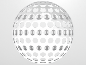 Wireframe Shape Geometric Golf Ball 3D Baskı Modeli