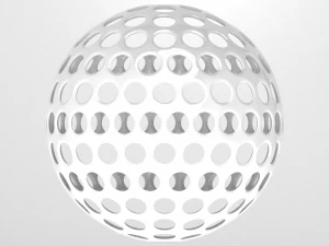 Wireframe Shape Geometric Golf Ball 3D Print Model