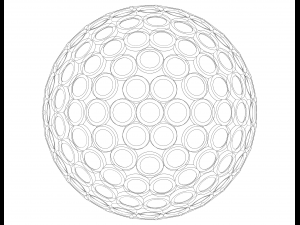 Wireframe Shape Geometric Golf Ball 3D Baskı Modeli