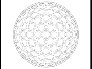 Wireframe Shape Geometric Golf Ball 3D Print Model