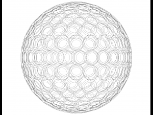 Wireframe Shape Geometric Golf Ball 3D Baskı Modeli