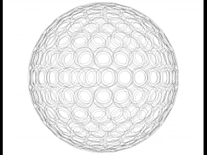 Wireframe Shape Geometric Golf Ball 3D Print Model