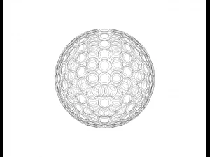 Wireframe Shape Geometric Golf Ball 3D Print Model