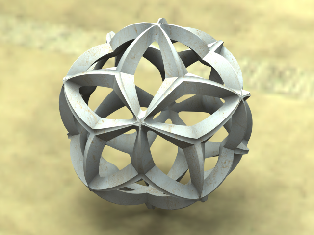 Wireframe Shape Geometric Leaf Ball Modèles 3D en vedette .c4d .max .obj .3ds .fbx .stl .blend 