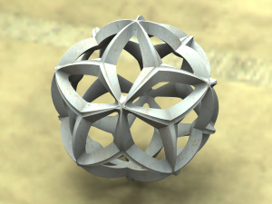 Wireframe Shape Geometric Leaf Ball 3D प्रिंट मॉडल