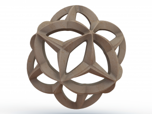 Wireframe Shape Geometric Leaf Ball Modèles 3D en vedette