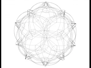 Wireframe Shape Geometric Leaf Ball 3D Print Model