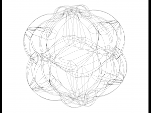 Wireframe Shape Geometric Leaf Ball Modèles 3D en vedette