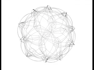 Wireframe Shape Geometric Leaf Ball 3D Print Model