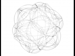 Wireframe Shape Geometric Leaf Ball Modèles 3D en vedette