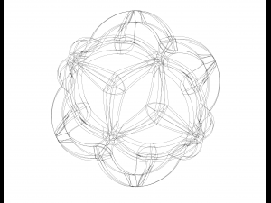 Wireframe Shape Geometric Leaf Ball Modèles 3D en vedette