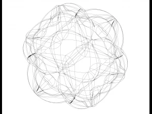Wireframe Shape Geometric Leaf Ball 3D Print Model
