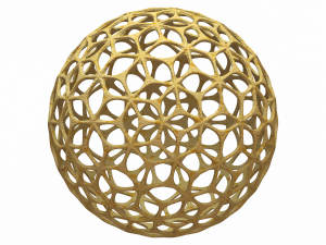 Wireframe Shape Geometric Leaf Pattern Ball 3D Принт Модель