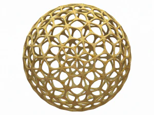 Wireframe Shape Geometric Leaf Pattern Ball 3D Print Model