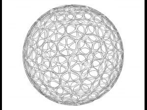 Wireframe Shape Geometric Leaf Pattern Ball 3D Print Model
