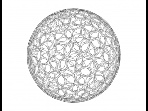 Wireframe Shape Geometric Leaf Pattern Ball 3D Принт Модель