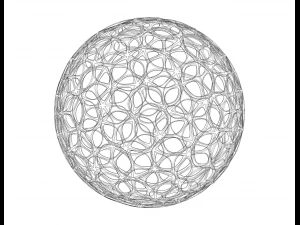 Wireframe Shape Geometric Leaf Pattern Ball 3D Print Model