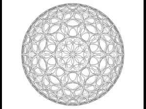 Wireframe Shape Geometric Leaf Pattern Ball 3D Print Model