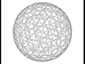 Wireframe Shape Geometric Leaf Pattern Ball 3D Print Model