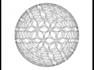 Wireframe Shape Geometric Leaf Pattern Ball 3D Принт Модель