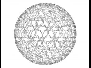 Wireframe Shape Geometric Leaf Pattern Ball 3D Print Model