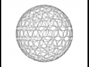 Wireframe Shape Geometric Leaf Pattern Ball 3D Принт Модель