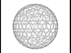 Wireframe Shape Geometric Leaf Pattern Ball 3D Print Model