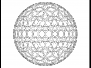 Wireframe Shape Geometric Leaf Pattern Ball 3D Принт Модель