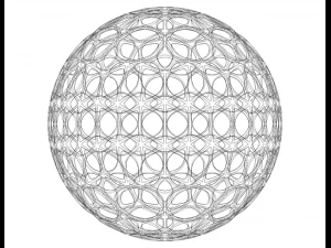 Wireframe Shape Geometric Leaf Pattern Ball 3D Print Model