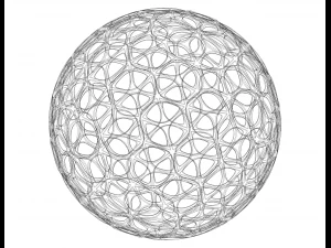 Wireframe Shape Geometric Leaf Pattern Ball 3D Print Model