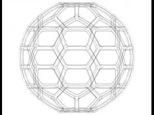Wireframe Shape Geometric Soccer Ball 3D Print Model