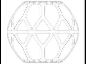 Wireframe Shape Geometric Simple Ball 3D Принт Модель