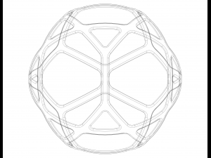 Wireframe Shape Geometric Simple Ball 3D Принт Модель