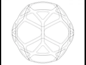 Wireframe Shape Geometric Simple Ball 3D Print Model