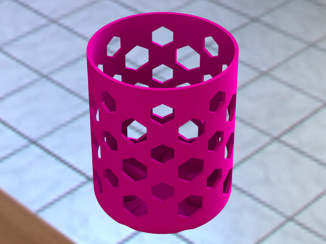 Plastic Office Pen Holder 8 cm Modello di stampa 3D .c4d .max .obj .3ds .fbx .stl .blend