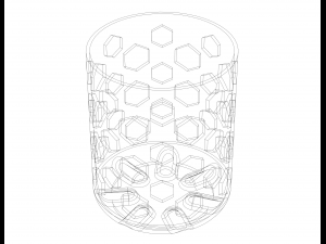 Plastic Office Pen Holder 8 cm Modello di stampa 3D