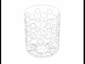Plastic Office Pen Holder 8 cm Modello di stampa 3D