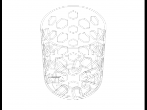 Plastic Office Pen Holder 8 cm Modello di stampa 3D