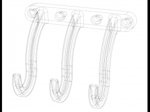 Plastic Triple Wall Hook 3Dプリントモデル