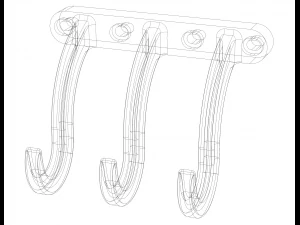 Dreifach-Wandhaken aus Kunststoff 3D Druckmodell