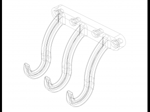 Plastic Triple Wall Hook 3Dプリントモデル