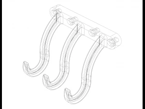 Dreifach-Wandhaken aus Kunststoff 3D Druckmodell