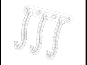 Dreifach-Wandhaken aus Kunststoff 3D Druckmodell