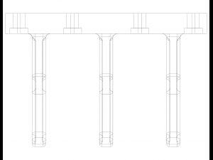 Plastic Triple Wall Hook 3Dプリントモデル