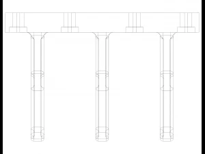Dreifach-Wandhaken aus Kunststoff 3D Druckmodell