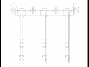 Plastic Triple Wall Hook 3Dプリントモデル