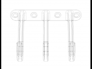 Plastic Triple Wall Hook 3Dプリントモデル