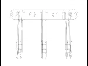 Dreifach-Wandhaken aus Kunststoff 3D Druckmodell