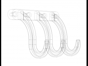 Plastic Triple Wall Hook 3Dプリントモデル
