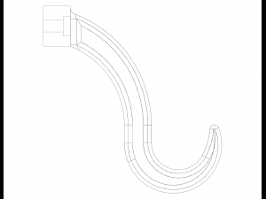 Plastic Triple Wall Hook 3Dプリントモデル
